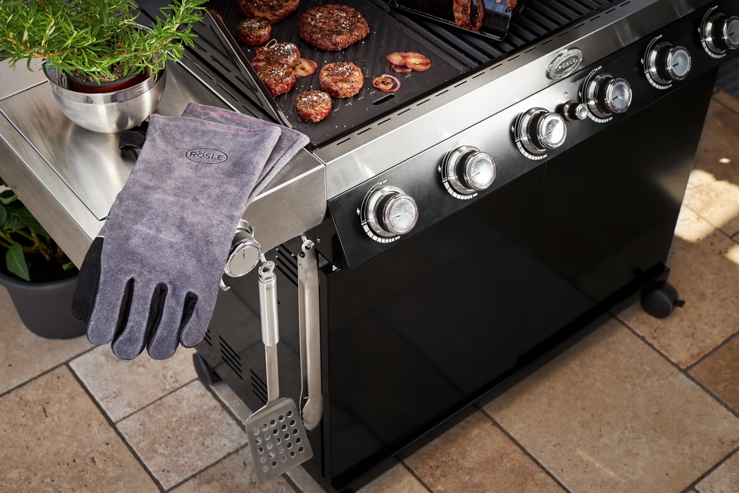 Rösle 16-inch Leather Barbeque Grilling Gloves - Image 4