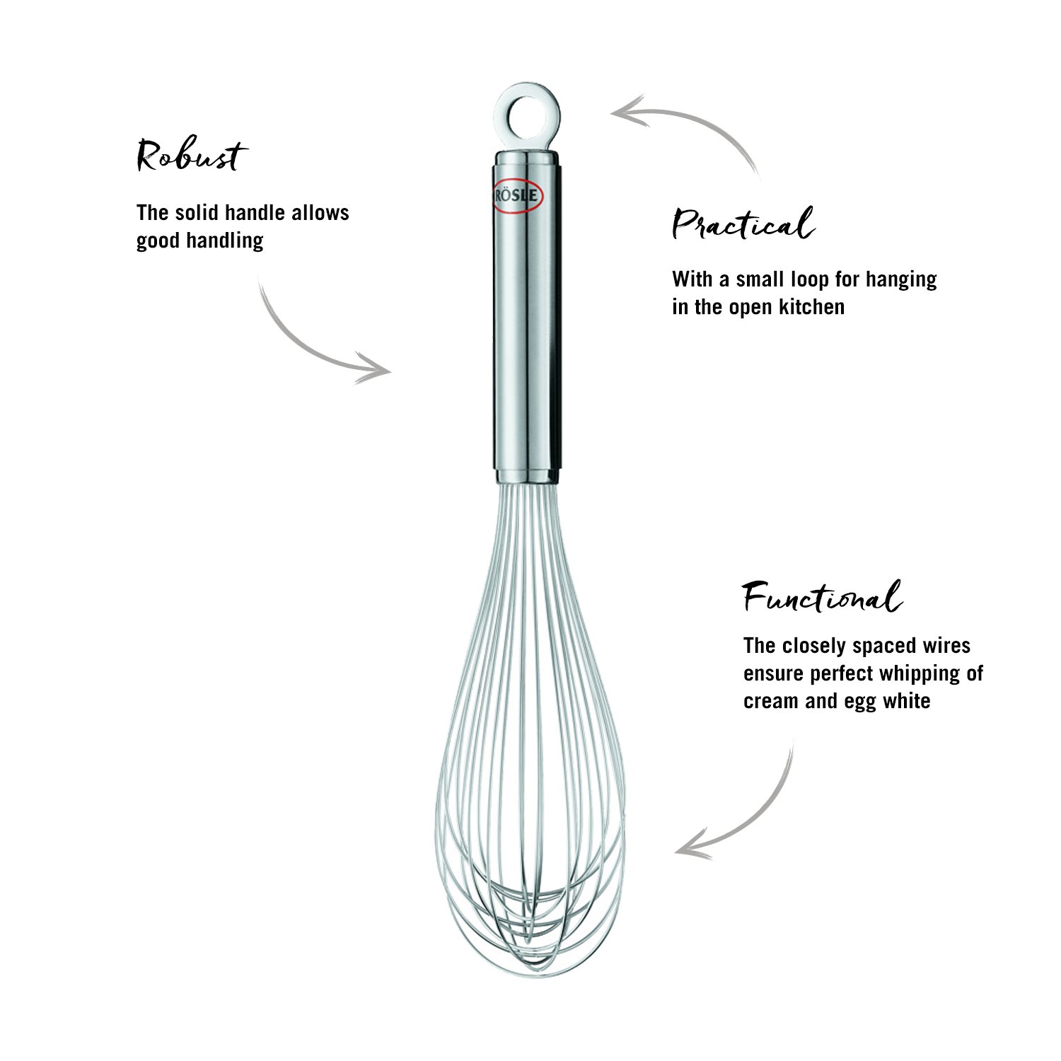Rösle Stainless Steel Balloon Egg Whisk, 14 Wire, 12.6-inch - Image 3