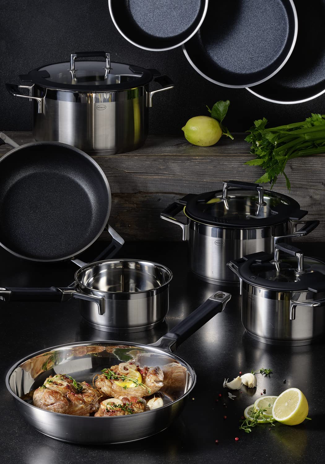 Rosle 91975 Silence Pro Stainless Steel Frying Pan with Insulated Handle 28 cm / 11 in, Silver - Image 5